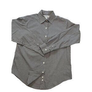 Brooks Brother Women's Size 8 Long Sleeve Black and White Small Check‎ Button Up